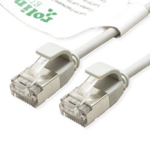 ROLINE GREEN U/FTP DataCenter Patch Cord Cat.6A (Class EA), LSOH, slim, grey, 1.5 m