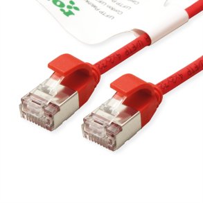 ROLINE GREEN U/FTP DataCenter Patch Cord Cat.6A (Class EA), LSOH, slim, red, 0.3 m