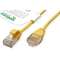 ROLINE GREEN U/FTP DataCenter Patch Cord Cat.6A (Class EA), LSOH, slim, yellow, 1.5 m