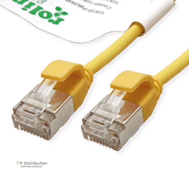 ROLINE GREEN U/FTP DataCenter Patch Cord Cat.6A (Class EA), LSOH, slim, yellow, 0.15 m