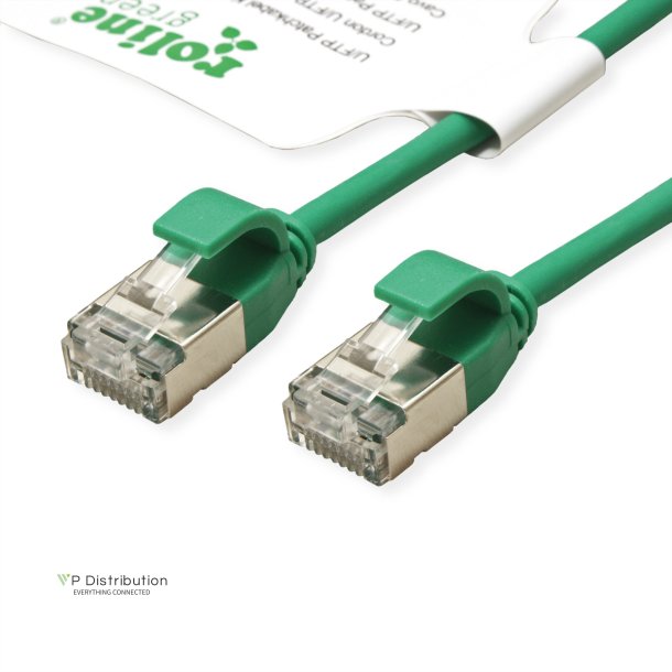 ROLINE GREEN U/FTP DataCenter Patch Cord Cat.6A (Class EA), LSOH, slim, green, 0.15 m