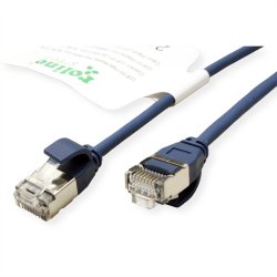 ROLINE GREEN U/FTP DataCenter Patch Cord Cat.6A (Class EA), LSOH, slim, blue, 1 m