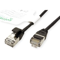 ROLINE GREEN U/FTP DataCenter Patch Cord Cat.6A (Class EA), LSOH, slim, black, 0.3 m