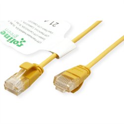 ROLINE GREEN UTP Data Center Patch Cord Cat.6A (Class EA), LSOH, Slim, yellow, 3 m