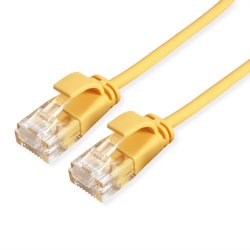 ROLINE GREEN UTP Data Center Patch Cord Cat.6A (Class EA), LSOH, Slim, yellow, 0.5 m