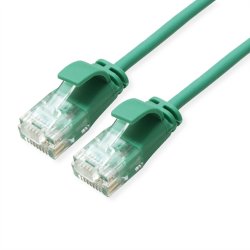 ROLINE GREEN UTP Data Center Patch Cord Cat.6A (Class EA), LSOH, Slim, green, 0.3 m