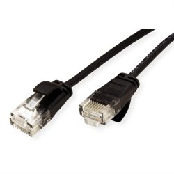 ROLINE GREEN UTP Data Center Patch Cord Cat.6A (Class EA), LSOH, Slim, black, 0.3 m