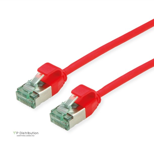 ROLINE RM U/FTP, SLIM PatchCord Cat6A/Cl.EA, red, 0,15m