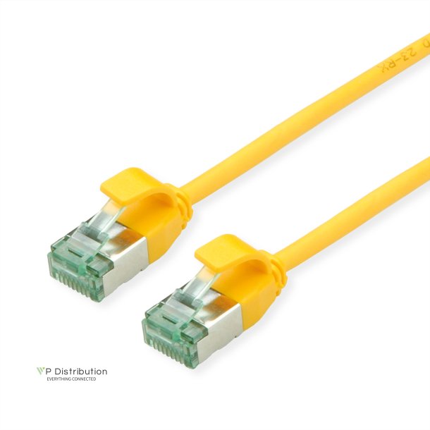 ROLINE RM U/FTP, SLIM PatchCord Cat6A/Cl.EA, yellow, 0,15m