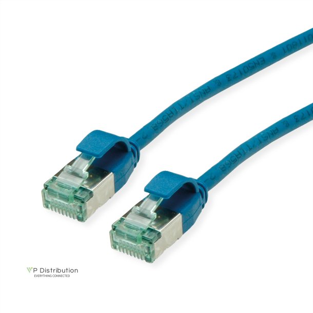 ROLINE RM U/FTP, SLIM PatchCord Cat6A/Cl.EA, blue, 0,15m