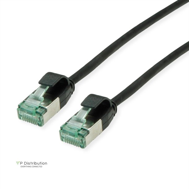 ROLINE RM U/FTP, SLIM PatchCord Cat6A/Cl.EA, black, 0,15m