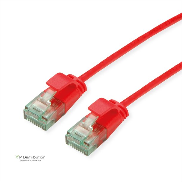 ROLINE RM UTP, SLIM PatchCord, Cat6A/Cl.EA, red, 0.15m