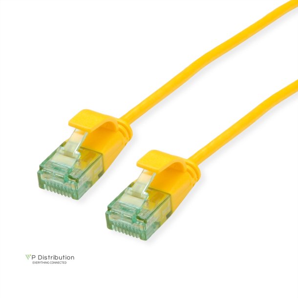 ROLINE RM UTP, SLIM PatchCord, Cat6A/Cl.EA, yellow, 0.15m