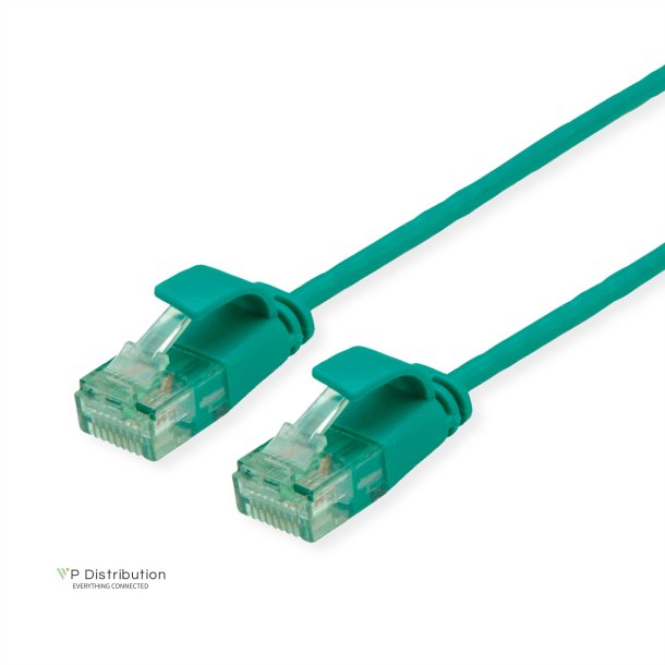 ROLINE RM UTP, SLIM PatchCord, Cat6A/Cl.EA, green, 0.15m