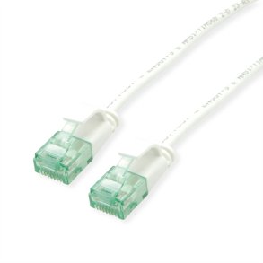 ROLINE RM UTP, SLIM PatchCord, Cat6A/Cl.EA, white, 1.5m