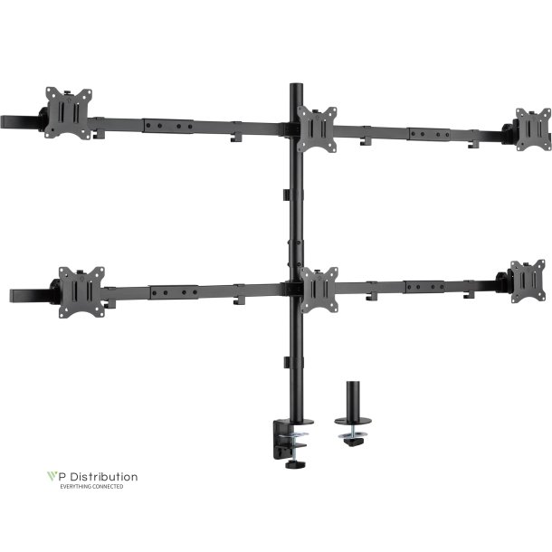 InLine&reg; Desk Bracket for 6x TV / LED / TFT Display up to 81cm 32" max. 7kg black