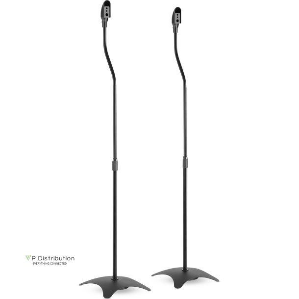 InLine&reg; Loudspeaker floor stand 68-110cm 2pcs. set black