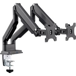 InLine&reg; Desktop mount with lifter and USB 3.0, movable, for two Displays up to 81cm (32") max. 9kg