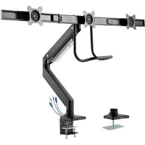 InLine® Desktop mount with lifter and USB3.0, movable, for 3 displays up to 27