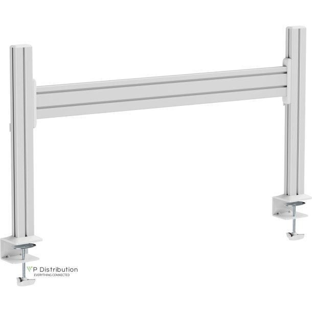 InLine&reg; Slatwall table mount, panel aluminium 1m incl. 2 pillars, 0.43m