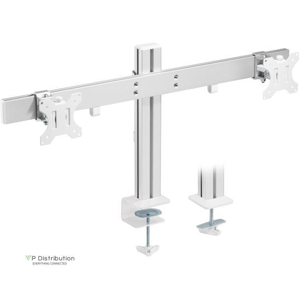 InLine&reg; Aluminium monitor desk mount for 2 monitors up to 32", 8kg