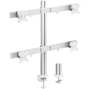 InLine® Aluminium monitor desk mount for 4 monitors up to 32