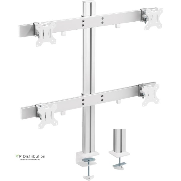 InLine&reg; Aluminium monitor desk mount for 4 monitors up to 32", 8kg