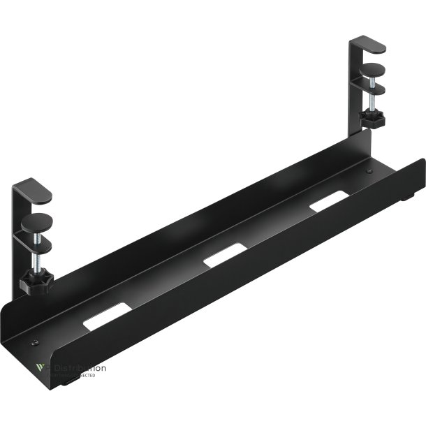 InLine&reg; Cable guide rail, for under-table mounting, with screw clamps, black