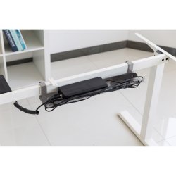 InLine&reg; Cable guide/shelf for under-table mounting, grey