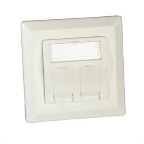 Flush WallMount Oulet for Keystones, 2-Port