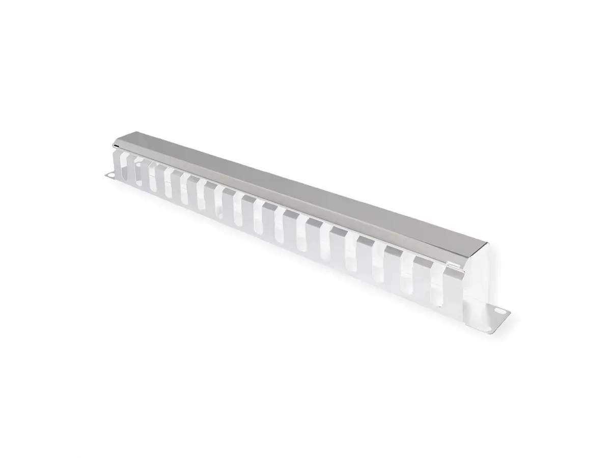 VALUE 19" 1UH Cable Management Plate, 40x40mm, light grey Accessories VP Distribution ApS