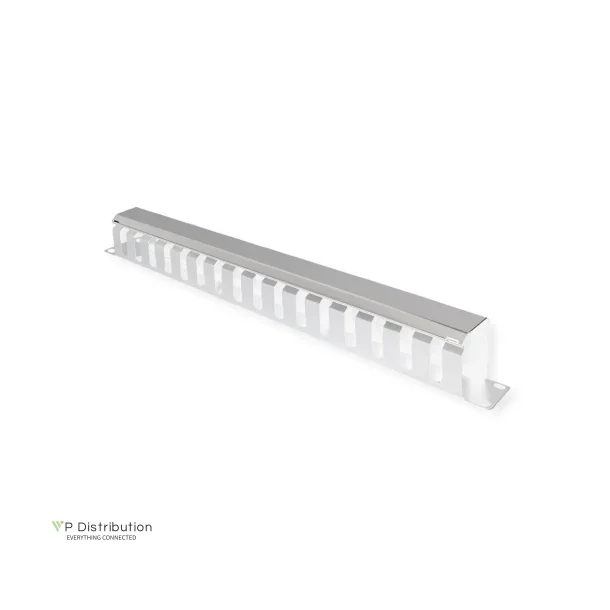 VALUE 19" 1UH Cable Management Plate, 40x40mm, light grey