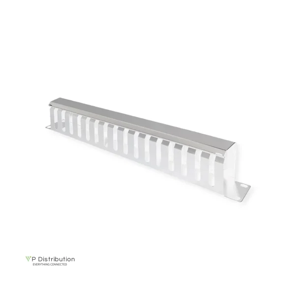 VALUE 19" 1UH Cable Management Plate, 40x80mm, light grey