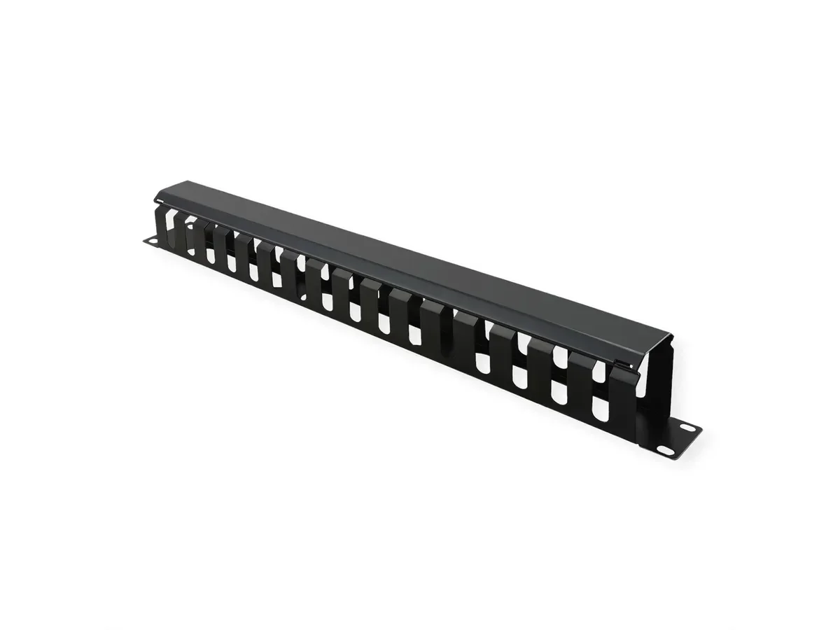 VALUE 19" 1UH Cable Management Plate, 40x40mm, black Accessories VP Distribution ApS