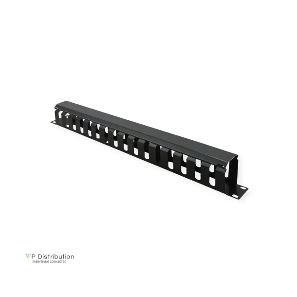 VALUE 19" 1UH Cable Management Plate, 40x40mm, black