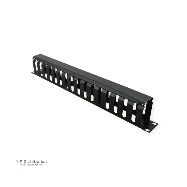 VALUE 19" 1UH Cable Management Plate, 40x60mm, black