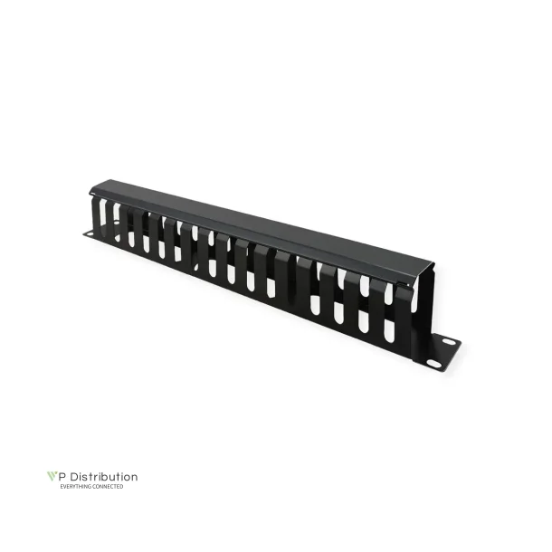 VALUE 19" 1UH Cable Management Plate, 40x80mm, black