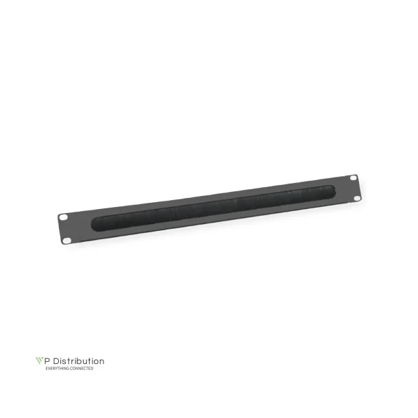 VALUE 19" 1UH Cable Management Plate, Brush, black