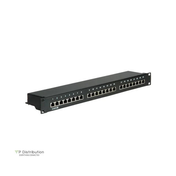 VALUE 19" Patchpanel, Cat.5e/Class D, 24 Ports, STP, black