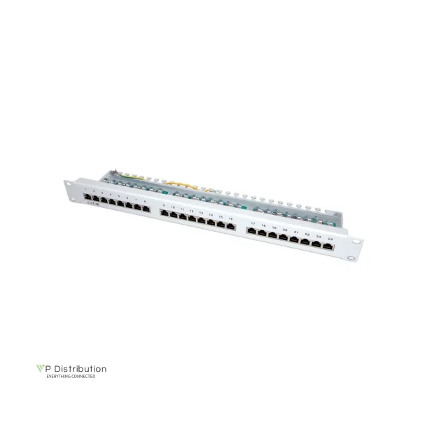 VALUE 19" Patchpanel, Cat.5e/Class D, 24 Ports, STP, lightgrey