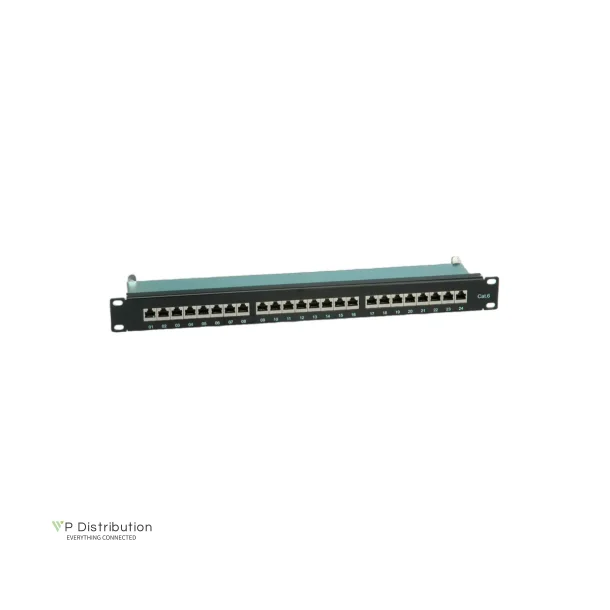 VALUE 19" Patchpanel, Cat.6/Class E, 24 Ports, STP, black