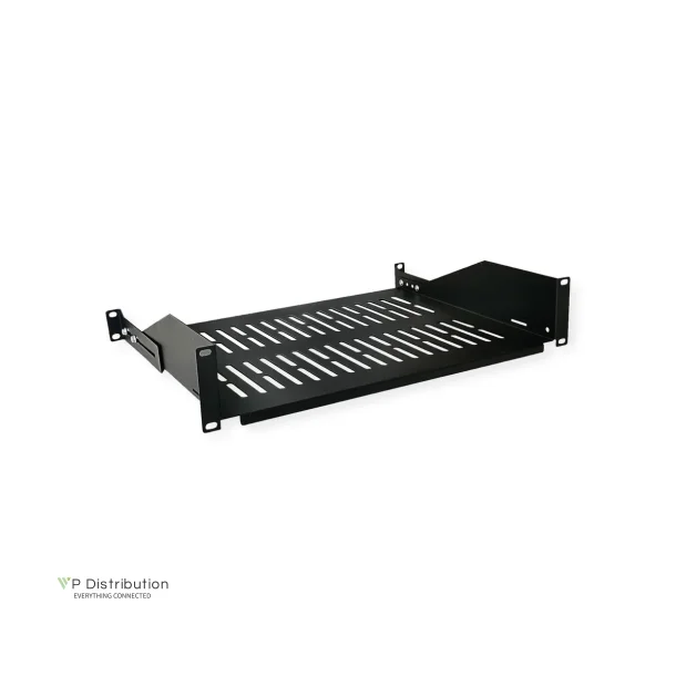 VALUE 19-Fixed Shelf, 485 x 350mm, 2UH, max. 25kg, black