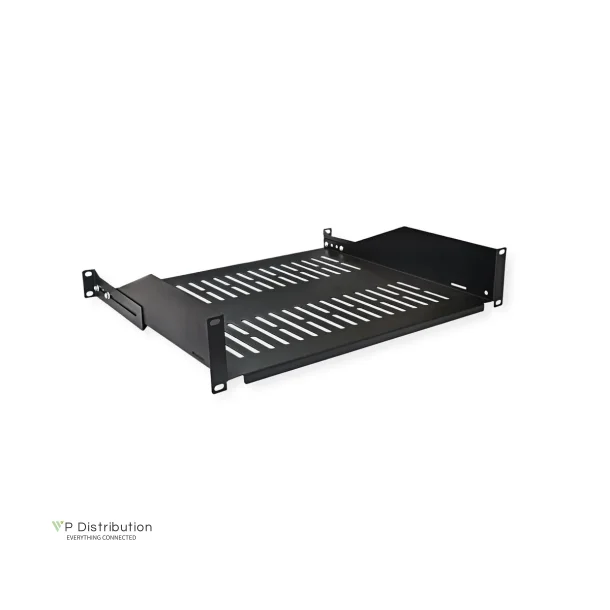 VALUE 19-Fixed Shelf, 485 x 400mm, 2UH, max. 25kg, black