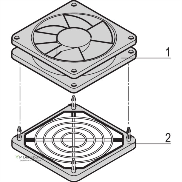 SCHROFF Fan for Fan Top Cover, Heigth 25 mm