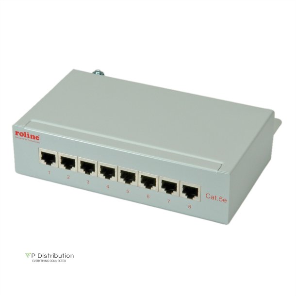 ROLINE Cat.5e (Class D) Wall Mount Patch Panel, 8 Ports, STP, grey