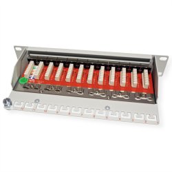 ROLINE Cat.6A (Class EA) 10" Patch Panel, 12 Ports, STP, grey