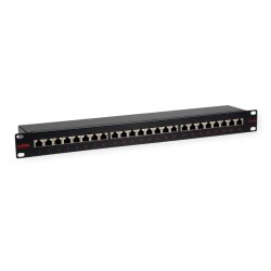 ROLINE Cat.5e (Class D) 19" Patch Panel, 24 Ports, STP, black