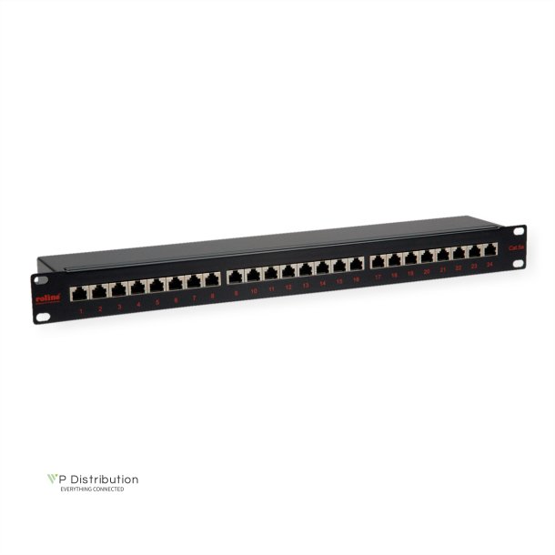 ROLINE Cat.5e (Class D) 19" Patch Panel, 24 Ports, STP, black