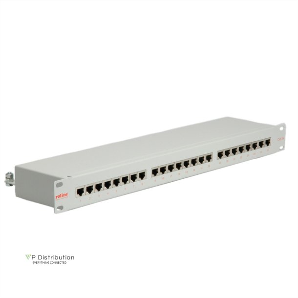 ROLINE Cat.5e (Class D) 19" Patch Panel, 24 Ports, STP, grey