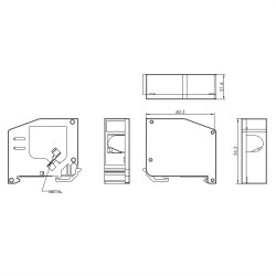 ROLINE Keystone Holder, empty, DIN-Rail, 180&deg;